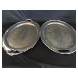 2 Oval Silverplate Serving Platters