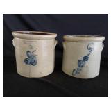 2 Salt Glazed Stoneware Crocks