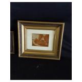 Vtg Needlepoint Mini Picture Framed