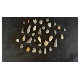 Large collection of small arrowheads