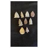 Collection of small arrowheads various colors
