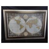 Large World Atlas Picture Framed