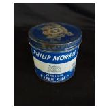 Vtg Philip Morris Tabacco Tin with Lid