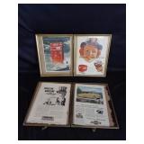 4 Vtg Advertising Pages in Frames