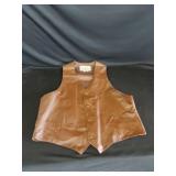 Vtg Leather Pioneer Wear Vest