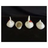 3 Milk Glass Chicken Hens on Next