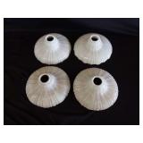 4 Art Deco Milk Glass Scalloped Light Shades