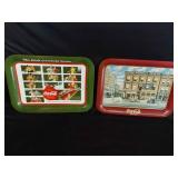 2  Metal Coca-Cola Trays