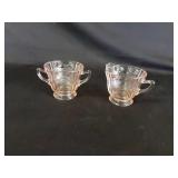 Vtg Pink Depression Glass Madrid Pattern