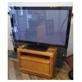 Panasonic Flat Screen TV 50" & Wood