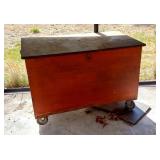 Wood Box with Wheels