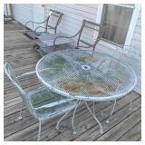 4 Outdoor Chairs & Table & 2 Sm Metal Tables