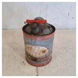 Vtg 1 Gallon Galvanized Fuel Can
