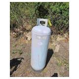 Propane tank with fuel. Appears to be full.