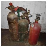 3 Small Acetylin Tanks with Gauges & Hoses