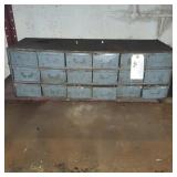 18 Drawer Metal Nut/Bolt Caddy with Contents