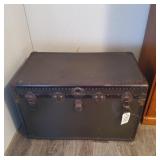 Antique Flat Top Steamer Trunk
