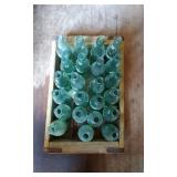 Yellow Wooden Coca Cola Crate W/Bottles