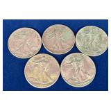 5 United States Walking Liberty Half Dollar