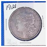 1921 Morgan Silver Dollar with cover