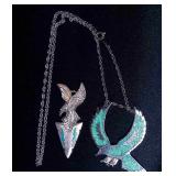 Turquoise Eagle Pendant on chain and Pendant