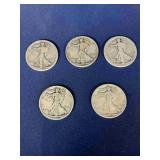 6 United States Walking Liberty Half Dollar