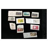 10 Various 5-Cent US Postage Stamps