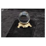 Vintage Crystal Ball on gold-toned Stand