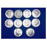 1964 Kennedy Half Dollars, x10