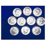 1964 Kennedy Half Dollars, x10
