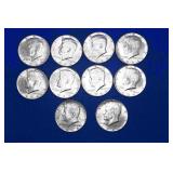 1964 Kennedy Half Dollars, x10