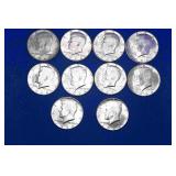1964 Kennedy Half Dollars, x10