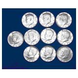 1964 Kennedy Half Dollars, x10