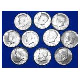 1964 Kennedy Half Dollars, x10