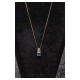 19" 14k Gold Chain and gold toned 925 Sterling pe