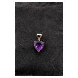10k Amethyst Heart Pendant