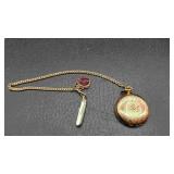 Pulsar Quartz Pocket Watch set w/Chain and pocket