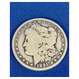 1891 Morgan Silver Dollar
