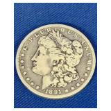 1891 Morgan Silver Dollar