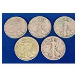 8 United States Walking Liberty Half Dollar