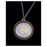 1945 Walking Liberty Half Dollar Pendant set in Be