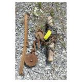 2 Metal Pulleys and Metal Single Tree