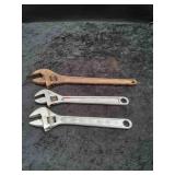 3 Large Crescent Wrenches