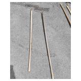 2 Metal Rakes W/Wooden Handles