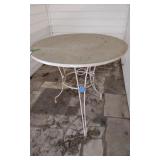 Metal Table W/Glass Top