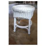 White Whicker Stool