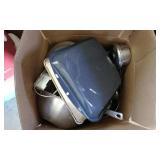 Box Of Misc. Pots, Pans & Mixing Bowls