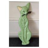Green Ceramic Cat Wall Hanging