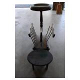Vintage Ashtray/Magazine Rack & Small Stool