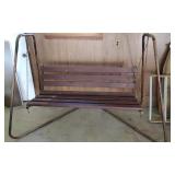 Wooden Outdoor Swing W/Metal Frame